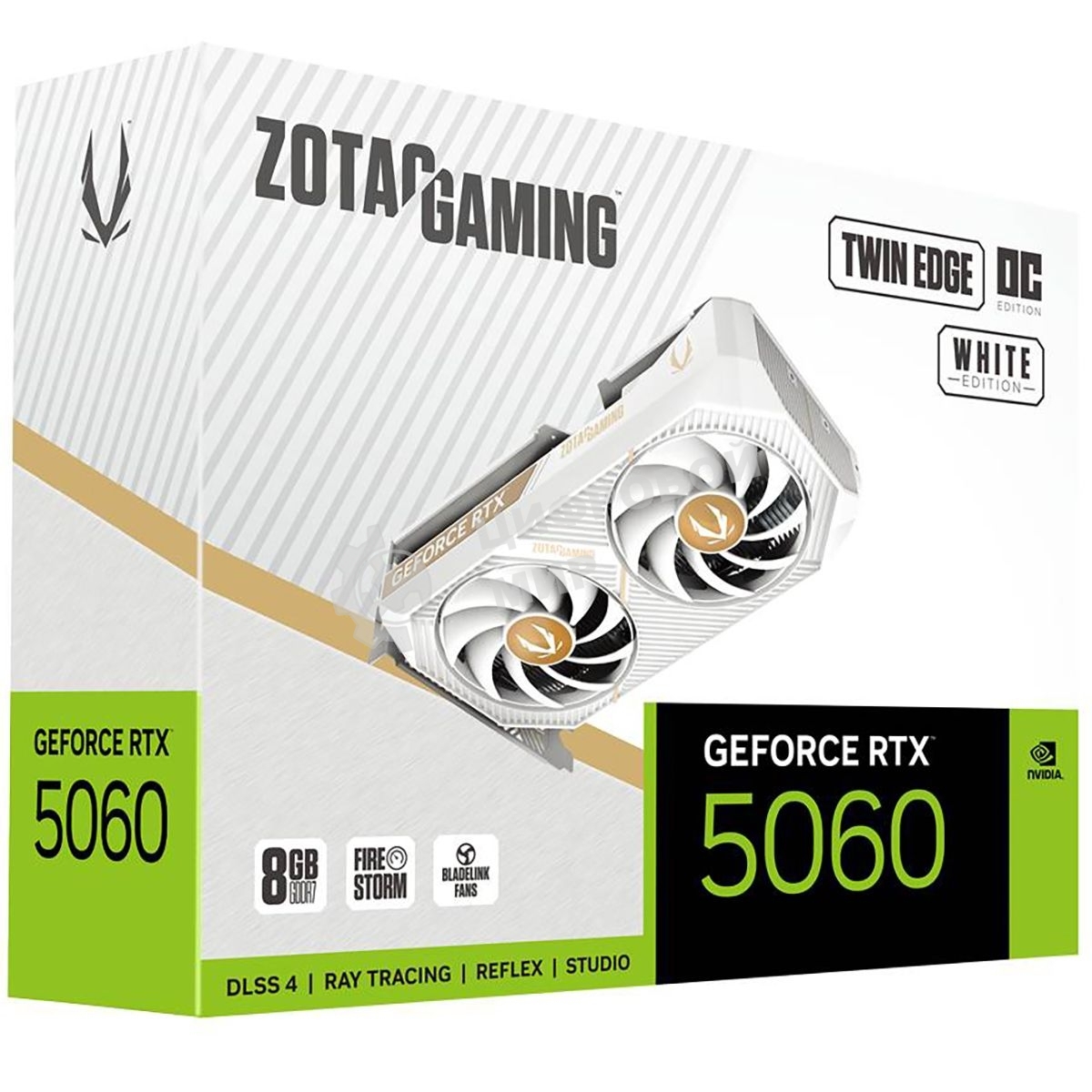 Видеокарта Zotac PCI-E 5.0 RTX 5060 TWIN EDGE OC WHITE ED NVIDIA GeForce RTX 5060 8Gb 128bit GDDR7 2527/28000 HDMIx1 DPx3 HDCP Ret белый