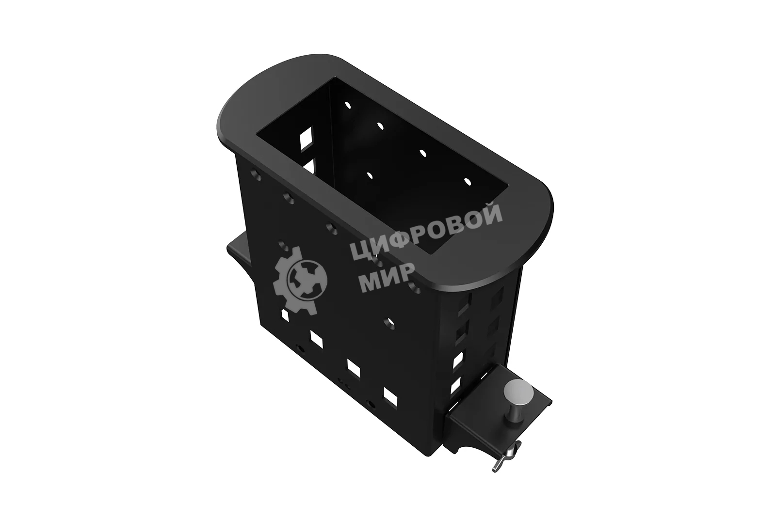 Прямоугольный металлический корпус Wize Pro WRTS-M-4BOX-B серия M, для модульной системы врезного лючка в стол без крышки для установки до 4 модулей-вставок серии М, черный