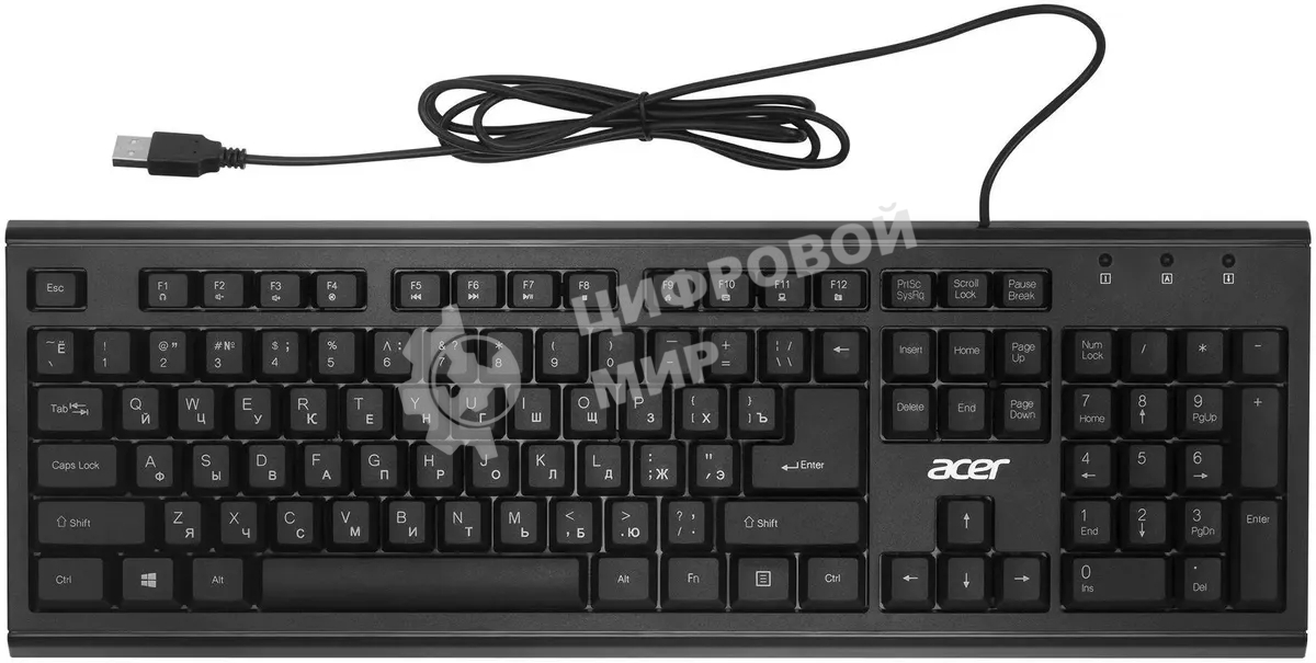 Клавиатура проводная Acer OKW120, USB, черный
