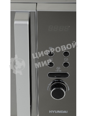Микроволновая печь Hyundai HYM-D3002 серебристый, 20 л, 700 Вт, переключатели - кнопки, поворотный механизм