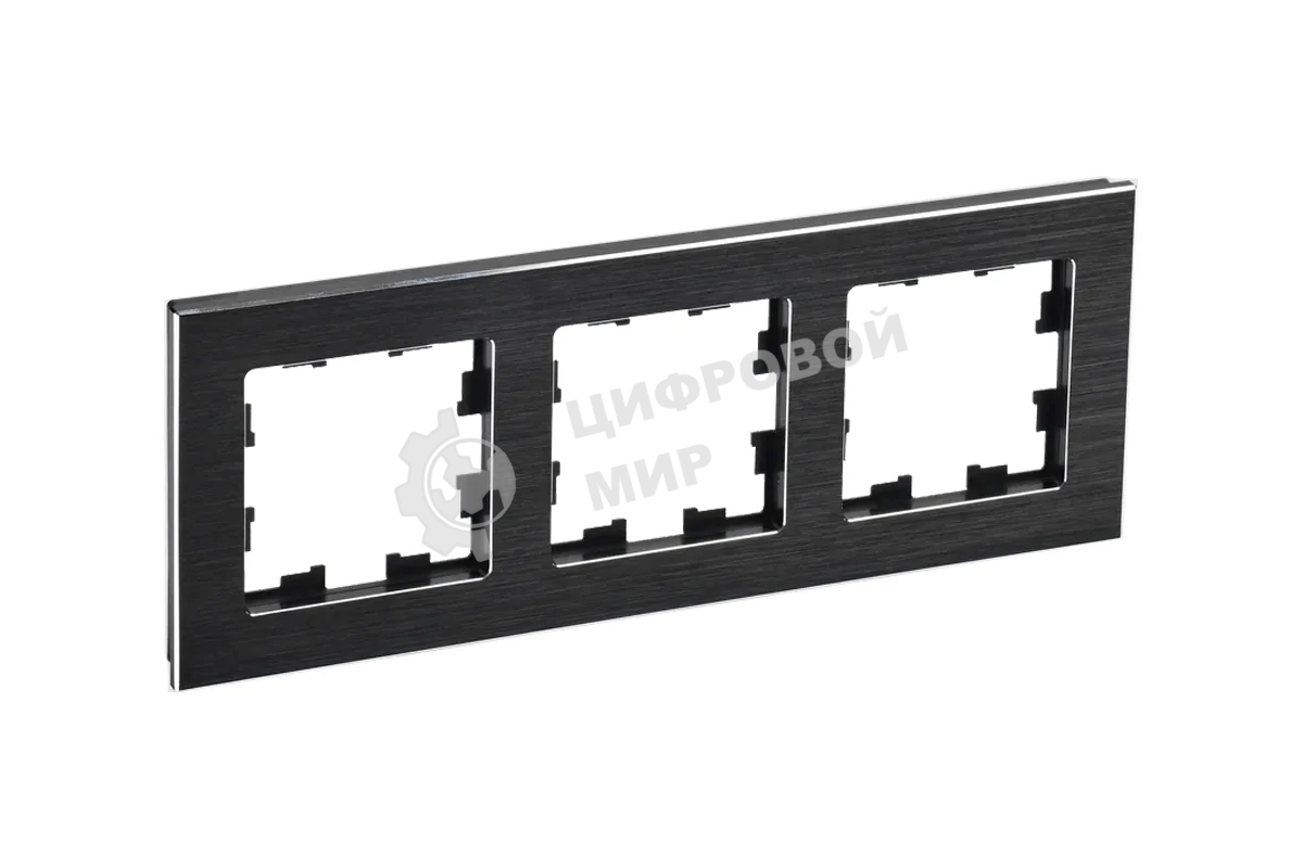 Рамка 3-местная IEK BRITE РУ-3-1-БрЧ (BR-M32-M-K02) металл черный
