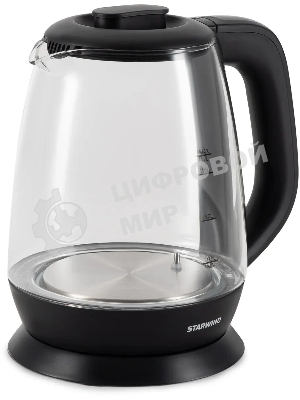 Чайник электрический Starwind SKS3036 1.7л. 2200Вт черный корпус: стекло
