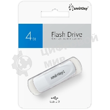 Флешка USB Smartbuy Scout White (SB004Gb2SCW), 4Gb, USB 2.0, R/W 12/5, белый