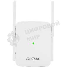 Повторитель беспроводного сигнала Digma D-WR310 (D-WR310V2) N300 Wi-Fi белый