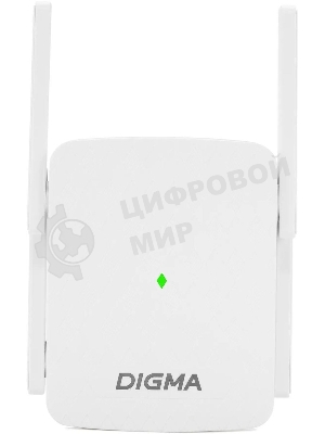 Повторитель беспроводного сигнала Digma D-WR310 (D-WR310V2) N300 Wi-Fi белый