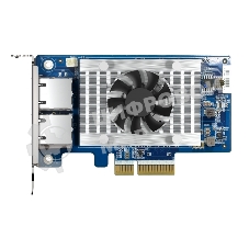 Сетевая карта QNAP QXG-10G2T-X710 LAN Expansion Card, PCIe Gen 3, Two 10GbE (10G/5G/2.5G/1G/100M)) Ports with SR-IOV and iSCSI, Block-based, Supports Multiple Virtual Disk Modes