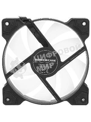 Вентилятор для корпуса Powercase M2 черный, 120 мм, 1500 об/мин, 29.58 дБ, 4 pin