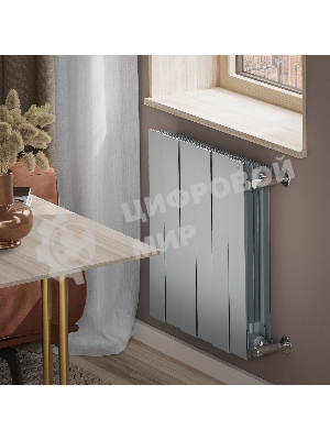 Радиатор биметаллический Royal Thermo PianoForte 500 серебристый - 6 секц.