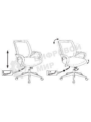 Кресло Бюрократ CH-695N/BL/TW-11 синий/черный, сетка, 120 кг, механизм качания