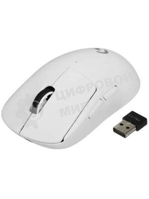 Мышь беспроводная Logitech G PRO X SUPERLIGHT 2 белый, 32000 dpi, радиоканал, USB, кнопки - 5