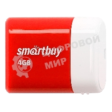 Флешка USB Smartbuy LARA Red (SB4GbLara-R), 4Gb, USB 2.0, R/W 15/5, красный/белый