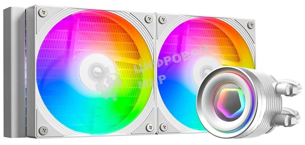 Система жидкостного охлаждения ID-Cooling FX240 Inf ARGb Soc-AM5/AM4/1200/1700/1851 белый 4-pin 27.2dB Al+Cu 300W Ret (FX240 INF белый)