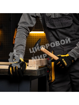 Молоток слесарный Denzel 300 г, кованый квадратный боек, буковая рукоятка