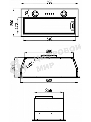 Вытяжка встраиваемая Maunfeld Thames 601M черный, 60 см, 520 куб. м/ч, 45 дБ