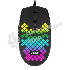 Мышь проводная Acer OMW134 черный, 3200 dpi, USB, кнопки - 6