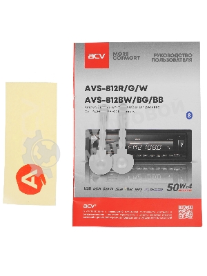 Автомагнитола ACV AVS-812BW, 1 DIN, Bluetooth, USB Type-A, AUX