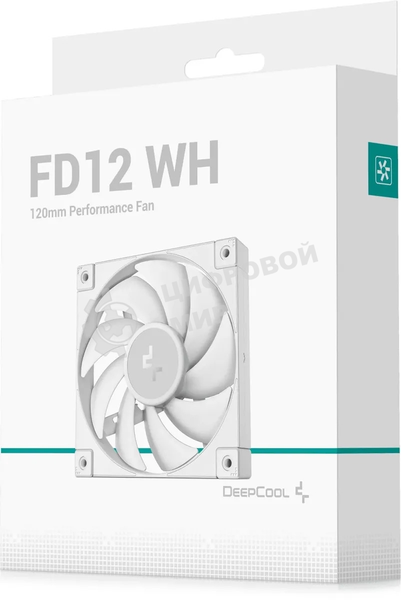 Вентилятор для корпуса DEEPCOOL FD12 белый, 120 мм, 2050 об/мин, 27.6 дБ, 4 pin