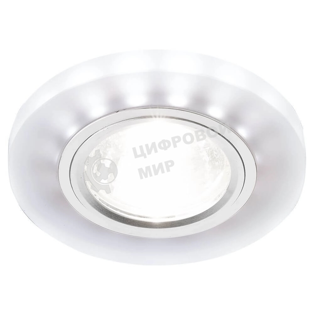 Точечный светодиодный светильник Ambrella Light матовый/хром/MR16+3W/LED WHITE/ S214 WH/CH/WH