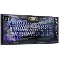 Клавиатура проводная игровая Qumo Fallen 2 K56, проводная, 104 + 10 клавиш мультимедиа, встроенные подсветки общая + кнопок 3 цвета