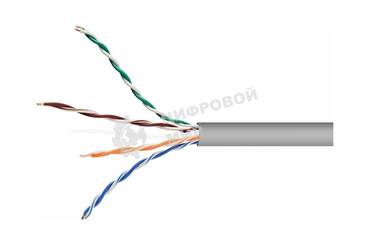 Кабель Cablexpert, UTP5e, 4 пары, 0.51 мм, CCA, однож., 305 м, серый