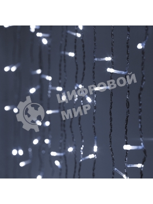 Гирлянда светодиодная новогодняя ЭРА ЕNIGW - 320W Занавес 8 режимов 3x2 м холодный белый 320 LED IP20
