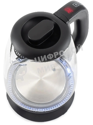 Чайник электрический Starwind SKS3036 1.7л. 2200Вт черный корпус: стекло