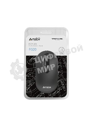 Мышь беспроводная A4Tech Fstyler FG20 серый, 2000 dpi, радиоканал, USB, кнопки - 4