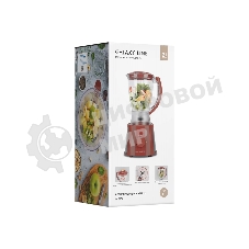 Блендер Galaxy Line GL 2162, красный, стационарный, 700 Вт, четырехлопастный нож, 4 скорости, импульсный режим