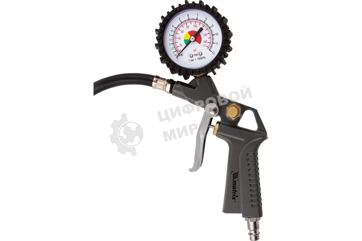 Набор пневмоинструмента Matrix, 5 предметов, быстросъемное соед. краскорасп. с верхним бачком