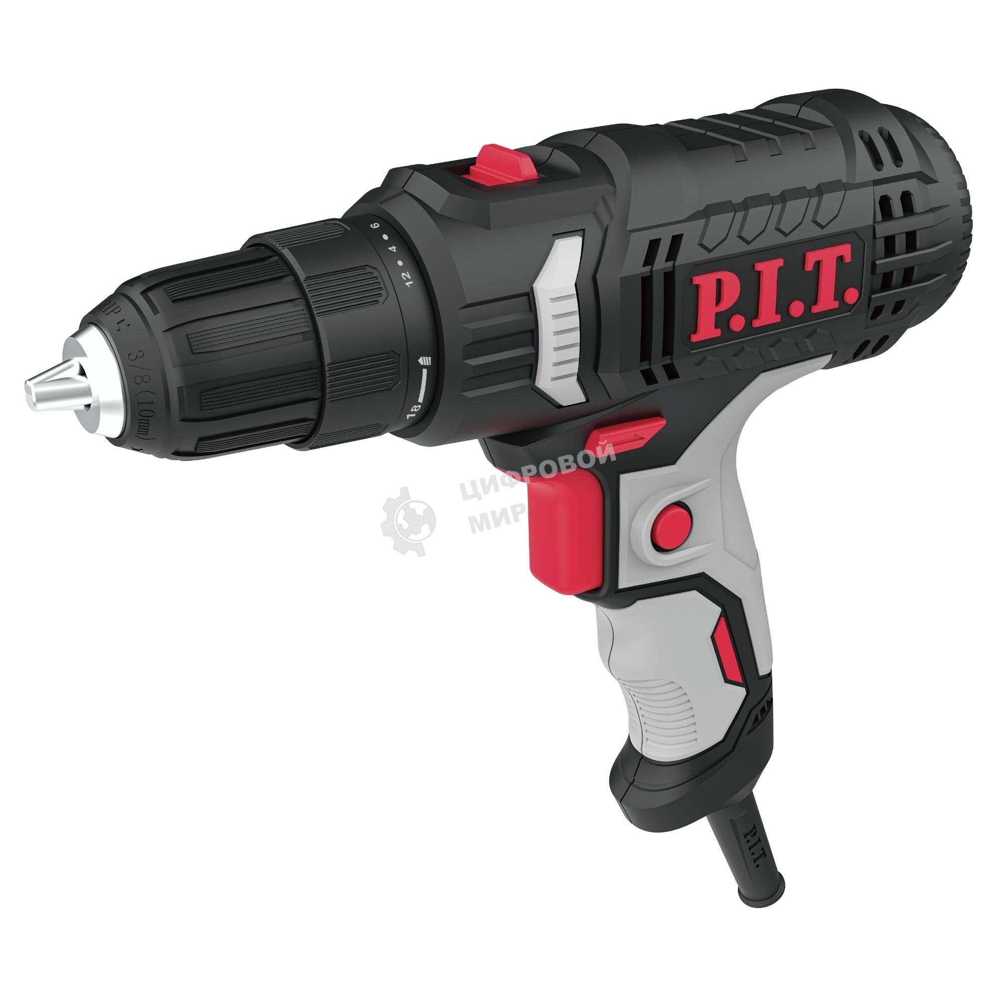 Дрель-шуруповерт P.I.T. PBM10-C3, 400Вт, 35 Нм, щеточный