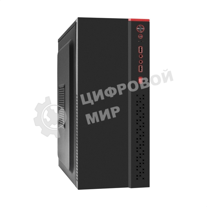 Компьютерный корпус Miditower ExeGate AA-443 (ATX, без БП, 2*USB+HD Audio, черный)
