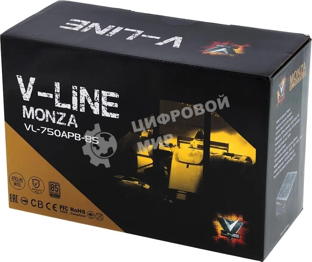 Блок питания Aerocool/Formula ATX 750W MONZA VL-750APB-85 80+ bronze (24+4+4pin) APFC 120мм fan 7xSATA RTL