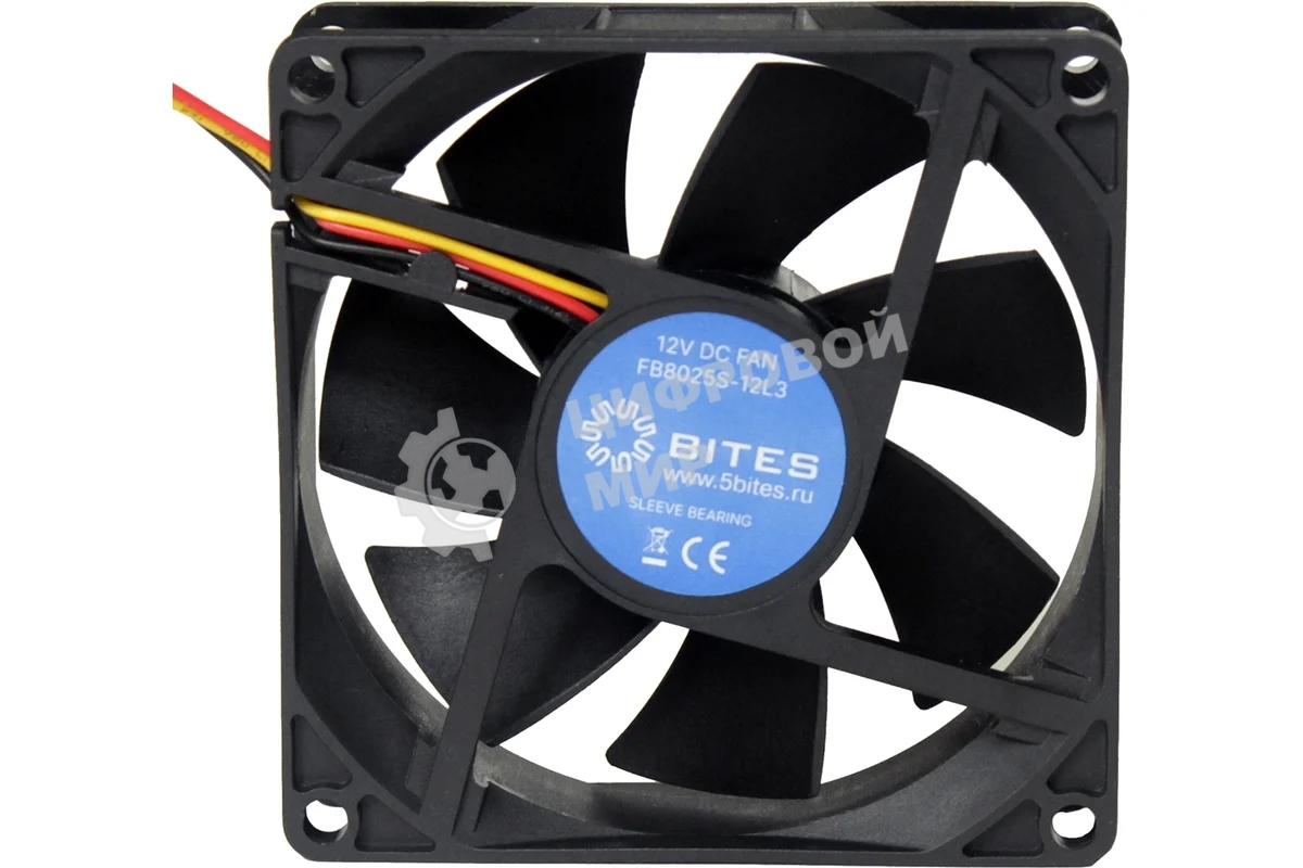 Вентилятор для корпуса 5bites FB9225S-12H3 черный, 92 x 92 мм, 2500 об/мин, 32 дБ, 3 pin