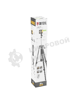 Лазерный уровень Denzel DQB-T, 30 м, зеленый луч, батарейки, штатив