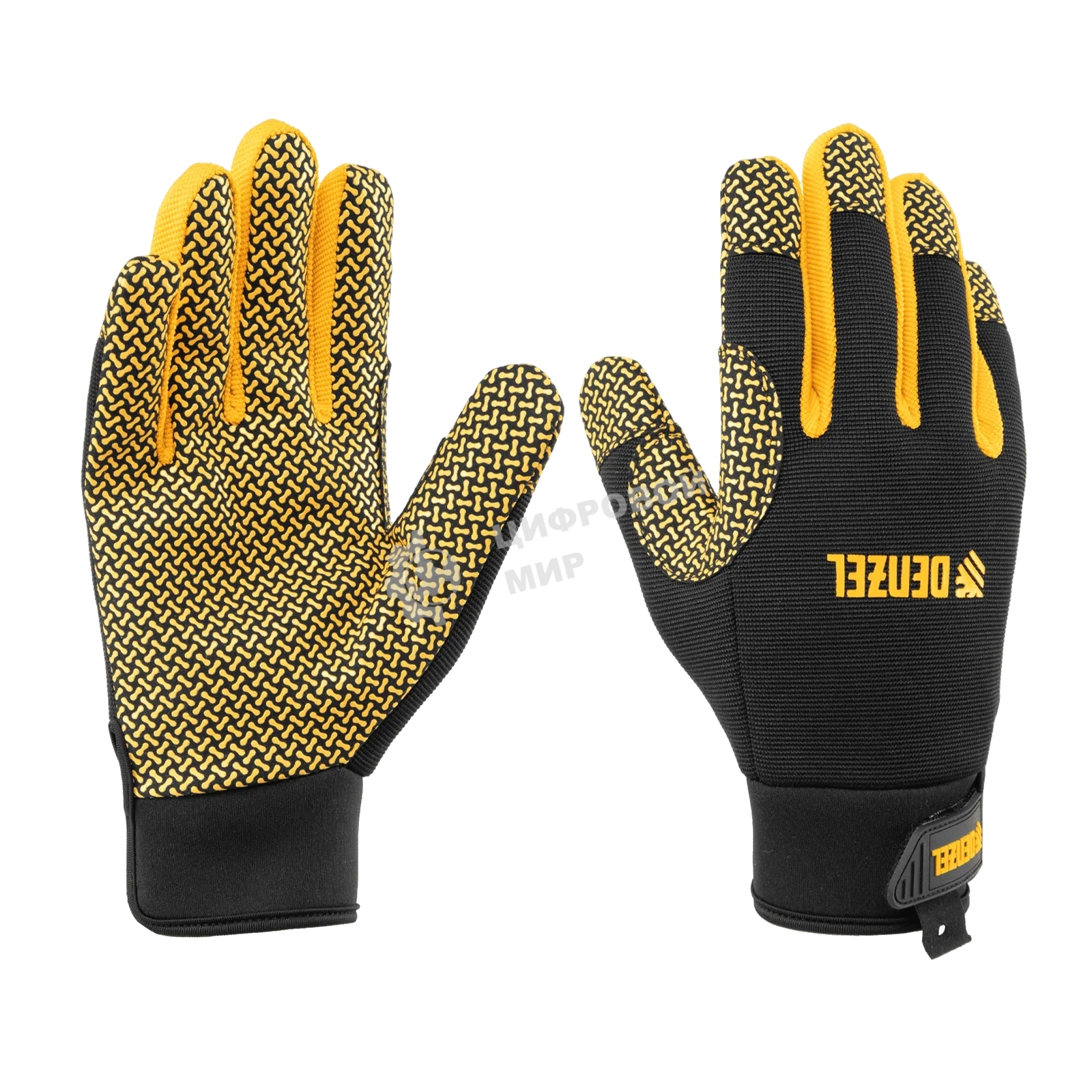 Перчатки универсальные Denzel 67999 силиконовое нанесение, размер 9