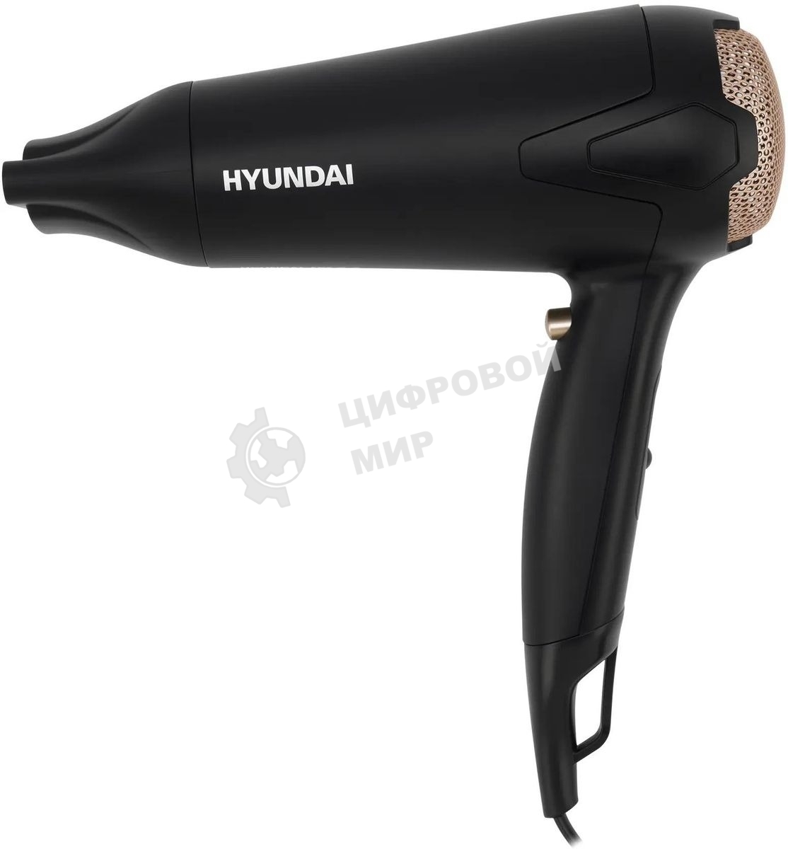 Фен Hyundai H-HDI0755 черный матовый, 2000 Вт, ионизация