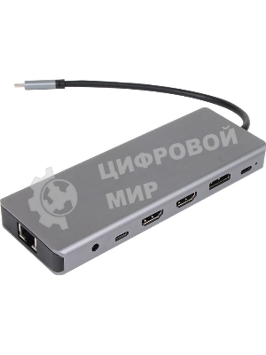 USB-концентратор VCOM CU4706, USB Type-C, HDMI/DP/USB3.0/TC/USB2.0/RJ45/SD/TF/PD/3.5 мм jack, USB Type-C