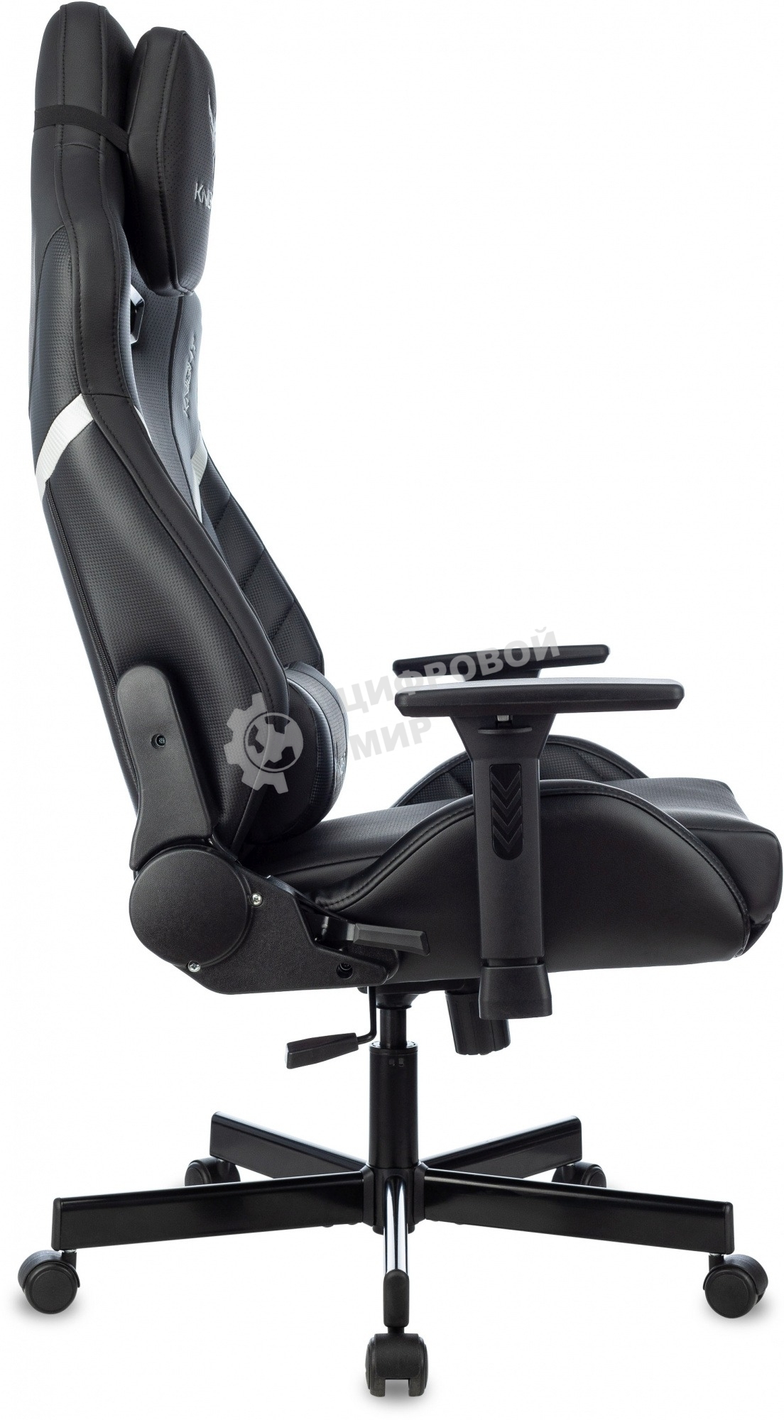 Кресло игровое Knight Thunder 5X черный эко.кожа крестов. металл