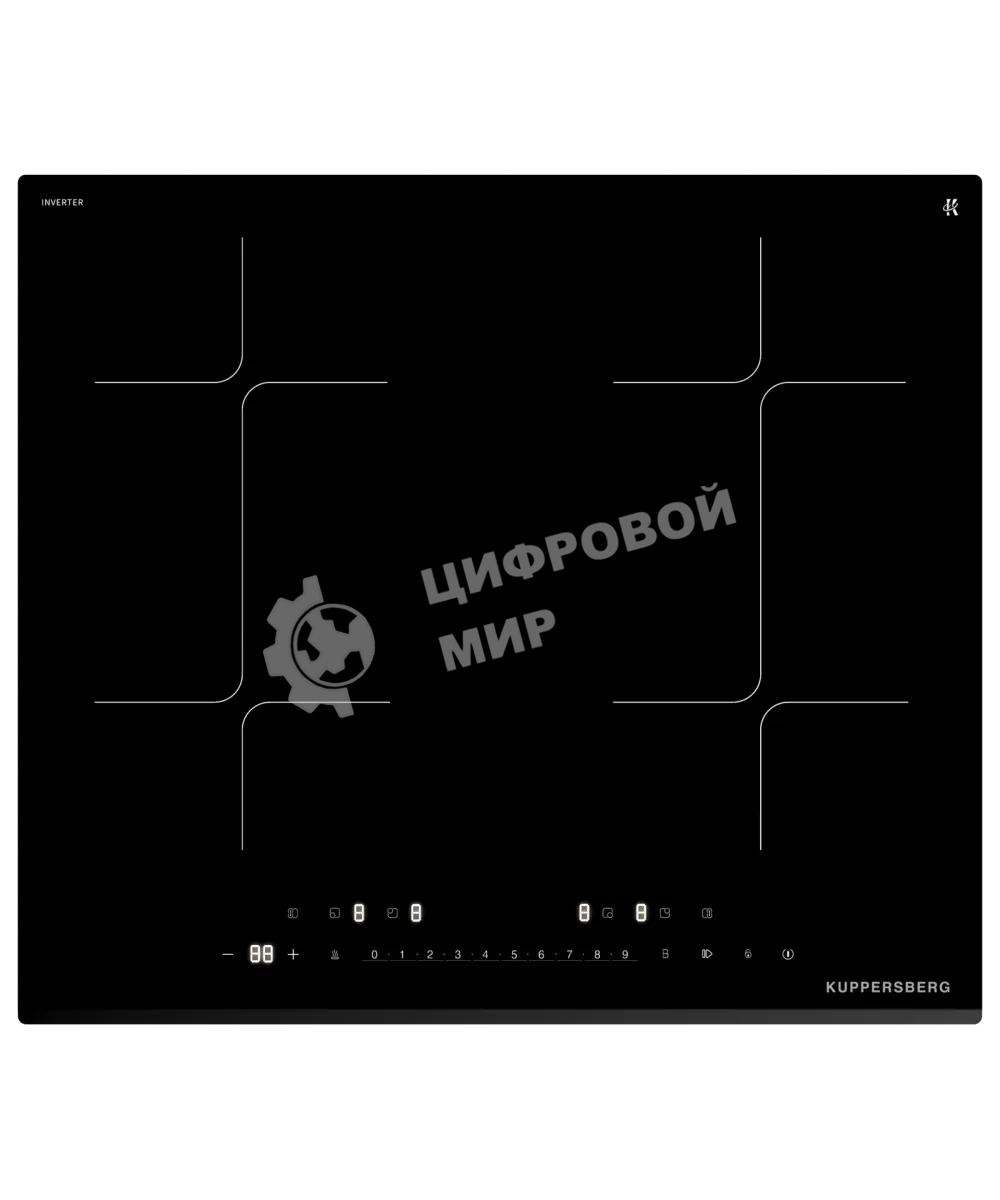 Варочная поверхность Kuppersberg/ Варочная поверхность Kuppersberg, индукция, High-Tech, 9 уровней мощности, inverter, таймер, пауза, Booster, автоматическое отключение, Flexi-zone, слайдерное управление, поддержание тепла, черный