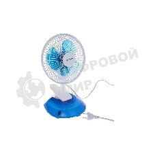 Вентилятор Energy EN-0601 белый/синий, настольный, 15 Вт, 2 скорости, 15 см, с прищепкой