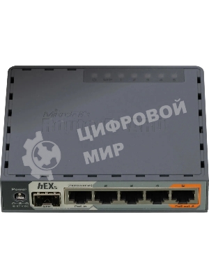 Маршрутизатор PoE MikroTikRB760iGS2 ядра (880 МГц), 5х 1G RJ45, SFP, USB, MicroSD, раздача PoE (HEX S)