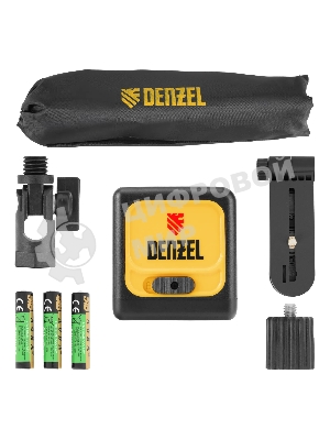 Лазерный уровень Denzel DQB-T, 30 м, зеленый луч, батарейки, штатив
