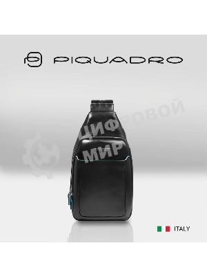 Рюкзак слинг Piquadro Blue Square CA4827B2/N черный натур.кожа