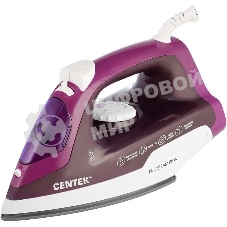 Утюг Centek CT-2348 фиолетовый, 1600 Вт, 20 г/мин, 80 г/мин, 200 мл