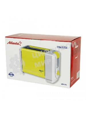 Тостер Atlanta ATH-231 жёлтый, 750 Вт, 2 слота