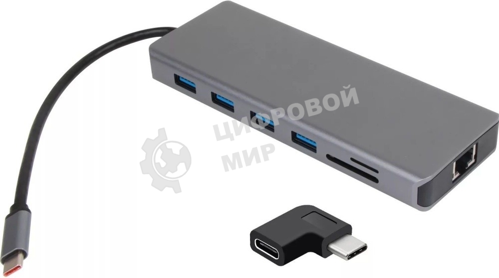 USB-концентратор VCOM CU4706, USB Type-C, HDMI/DP/USB3.0/TC/USB2.0/RJ45/SD/TF/PD/3.5 мм jack, USB Type-C