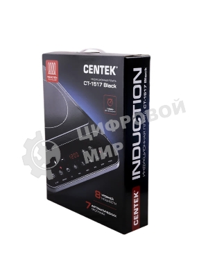 Плита настольная электрическая Centek CT-1517 черный, 2 кВт, индукция, конфорки - 1, стеклокерамика, сенсор