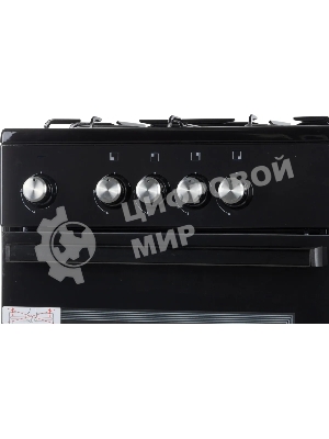 Плита газовая De Luxe 5040.48Г (Щ)-011 черный, конфорок 4 шт, духовка 46 л, 50 см x 85 см x 50 см