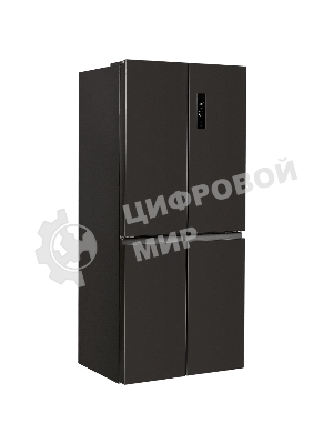 Холодильник Maunfeld MFF183NFSBE черная нержавеющая сталь трехкамерный 270/135л морозилка снизу, NoFrost, Side by Side