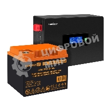 Комплект Источник бесперебойного питания EX295993RUS + батарея 45Aч EX285666RUS 1шт (инвертор, синус, для котла, PF=1, настенный) ExeGate IdealSine SR-1000.LCD.2SH <1000VA/1000W, чистая синусоида, цветной LCD-дисплей, 2*Schuko, крепление настенное, черный> + батарея ExeGate HRL 12-45 (12В, 45А·ч) 1шт